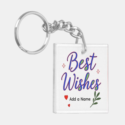 Person Best Wishes Acrylic Keychain – Add a name (Voorkant Links)