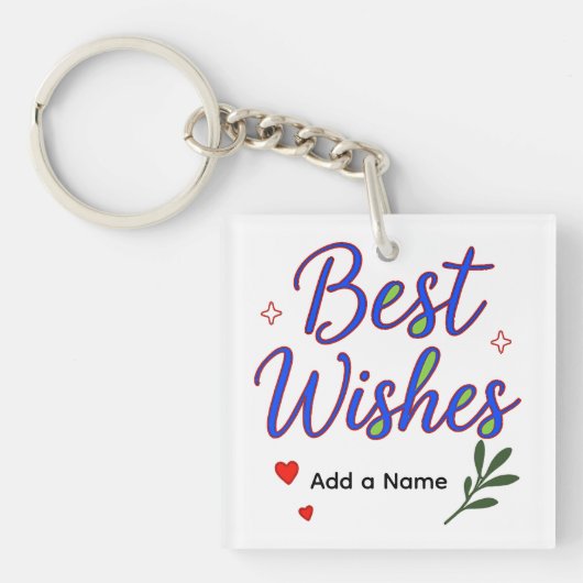Person Best Wishes Acrylic Keychain – Add a name (Voorkant)