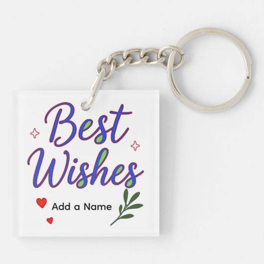 Person Best Wishes Acrylic Keychain – Add a name (Achterkant)