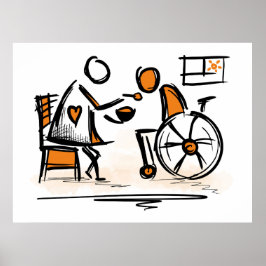 Person in a wheelchair. Hospital/nursing home Poster