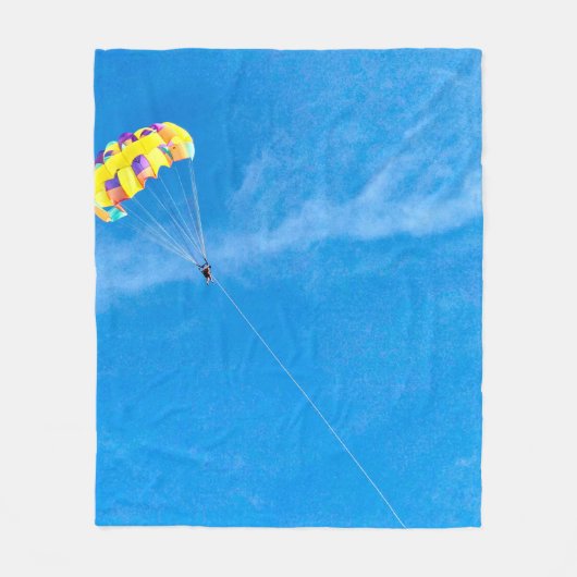 Person paragliding outdoors fleece deken (Voorkant)
