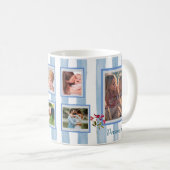 PERSON PET TRAVEL STRIPES EENVOUDIG 6 FOTO COLLAGE KOFFIEMOK (Voorkant rechts)