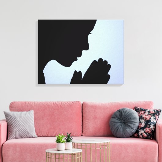 Person Praying Canvas Afdruk (Insitu (Woonkamer))