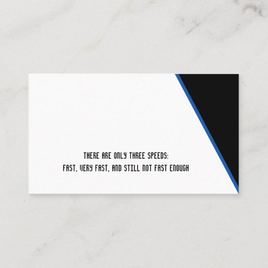 Person Riding Deep Blue Sports Bike | Motorcyclist Visitekaartje (Achterkant)