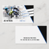 Person Riding Deep Blue Sports Bike | Motorcyclist Visitekaartje (Voorkant / Achterkant)