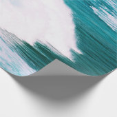 Person surfboard met oceaangolven cadeaupapier (Hoek)