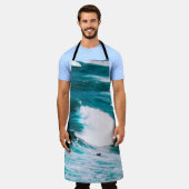 Person surfboard met oceaangolven schort (Gedragen)