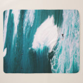 Person surfboard met oceaangolven sherpa deken (Voorkant (horizontaal))