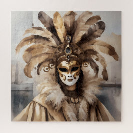Person wearing Venetian mask Legpuzzel
