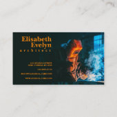 Person Welding die een beschermende metalen masker Visitekaartje (Achterkant)