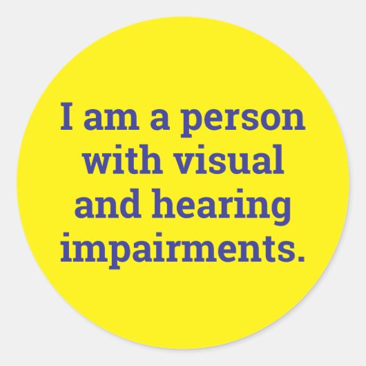 person with visual and hearing impairment ronde sticker (Voorkant)