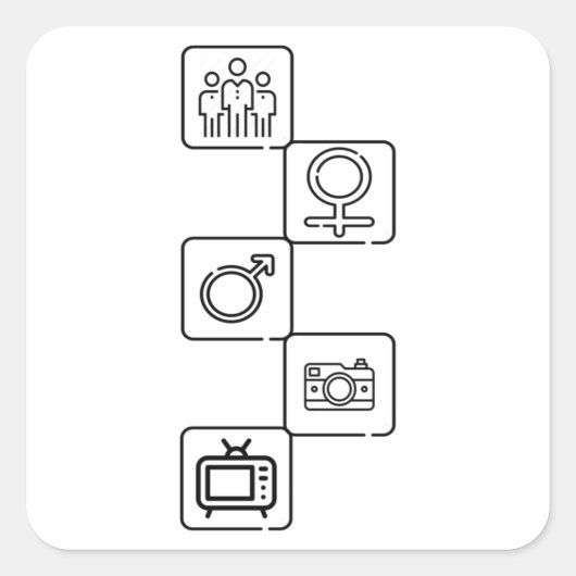 Person Woman Man Camera TV Donald Trump Cognitive  Vierkante Sticker (Voorkant)