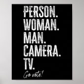 Person. Woman. Man. Camera. Tv. Go Vote Anti Trump Poster (Voorkant)