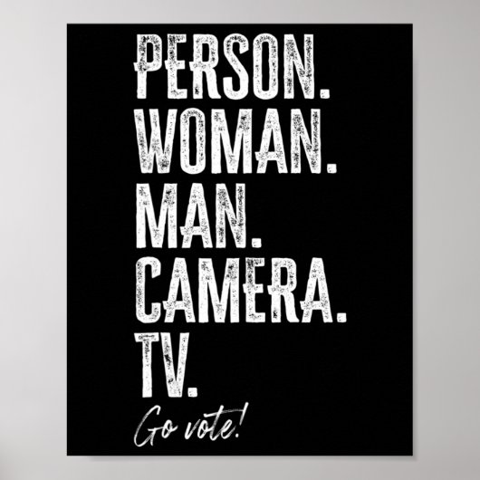 Person. Woman. Man. Camera. Tv. Go Vote Anti Trump Poster (Voorkant)