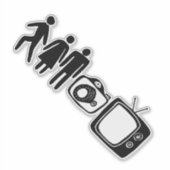 PERSON WOMAN MAN CAMERA TV STICKER (Voorkant)