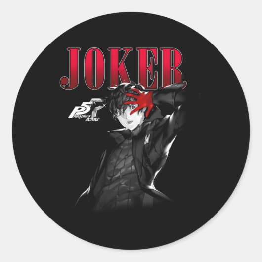 Persona 5 Joker Neutraal Ronde Sticker (Voorkant)
