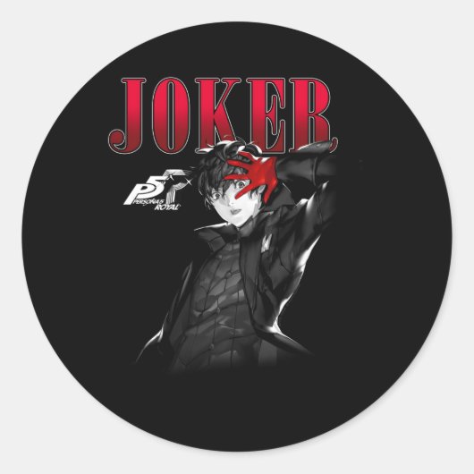 Persona 5 Joker Neutraal Ronde Sticker (Voorkant)