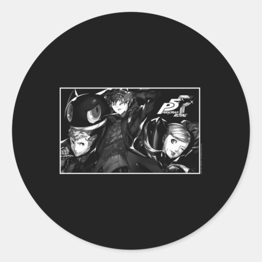 Persona 5 tekens in rechthoek ronde sticker (Voorkant)