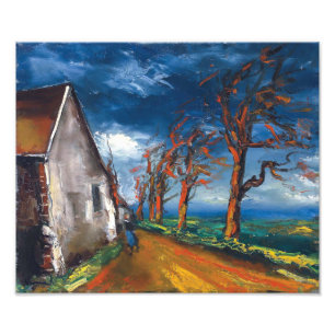 Personage op een dorpsstraat Maurice de Vlaminck Foto Afdruk