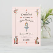  personages Alice in Onederland Verjaardag Kaart (Staand voorkant)