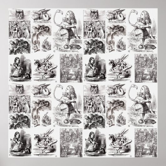 personages uit Alice in Wonderland Poster (Voorkant)