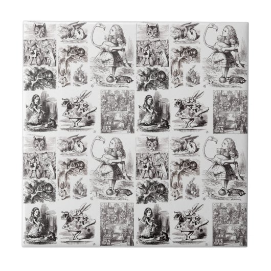  personages uit Alice in Wonderland Tegeltje (Voorkant)