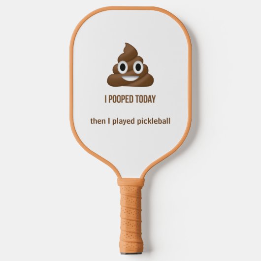 PersonaIized I Pooped Today Smiling Poo Emoji Pickleball Paddle (Voorkant)