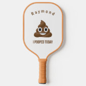 PersonaIized I Pooped Today Smiling Poo Emoji Pickleball Paddle (Achterkant)
