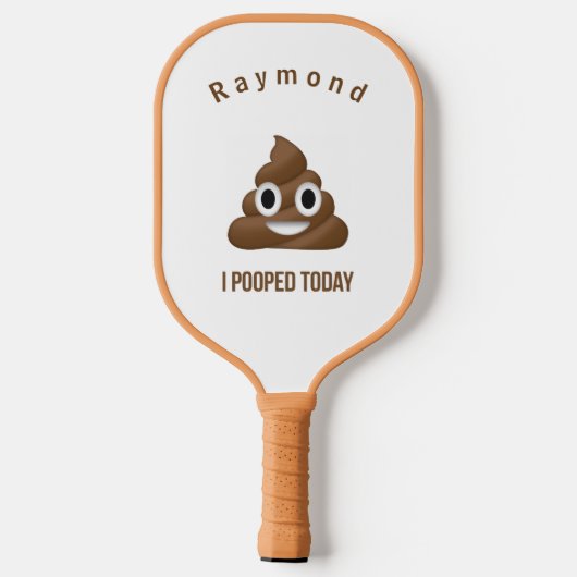 PersonaIized I Pooped Today Smiling Poo Emoji Pickleball Paddle (Achterkant)
