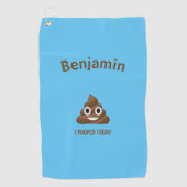 PersonaIized ik heb vandaag Poo Emoji gepoold op b Golfhanddoek (Voorkant)