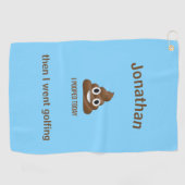 PersonaIized ik heb vandaag Poo Emoji gepoold op b Golfhanddoek (Horizontaal)