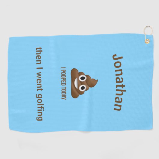 PersonaIized ik heb vandaag Poo Emoji gepoold op b Golfhanddoek (Horizontaal)