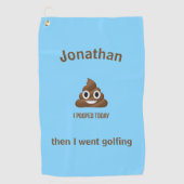 PersonaIized ik heb vandaag Poo Emoji gepoold op b Golfhanddoek (Voorkant)