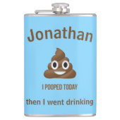 PersonaIized ik heb vandaag Poo Emoji gepoold op b Heupfles (Voorkant)