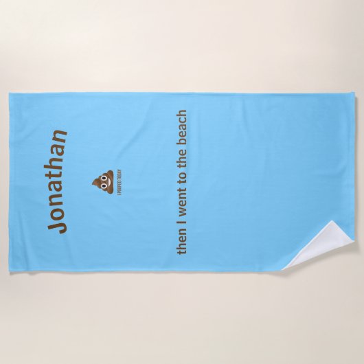 PersonaIized ik heb vandaag Poo Emoji gepoold op b Strandlaken (Voorkant)