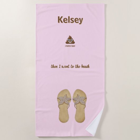 PersonaIized ik heb vandaag Poo Emoji gepoold op b Strandlaken (Voorkant)