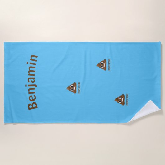 PersonaIized ik heb vandaag Poo Emoji gepoold op b Strandlaken (Voorkant)