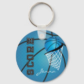 Personailize Blue Basketball Sleutelhanger (Voorkant)