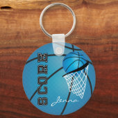 Personailize Blue Basketball Sleutelhanger (Voorkant)
