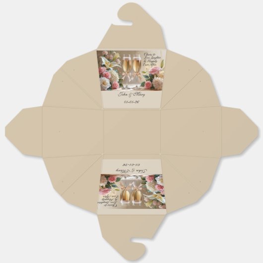 Personakised Wedding Favor Box Bedankdoosjes (Ongevouwen)