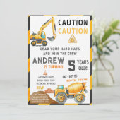 Personal A Contemporary Construction Birthday Bash Kaart (Staand voorkant)