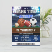 Personal All Star Sports Birthday Invitation Kaart (Staand voorkant)