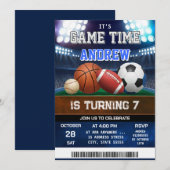 Personal All Star Sports Birthday Invitation Kaart (Voorkant / Achterkant)