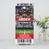 Personal American Football Game Ticket Verjaardag Kaart (Staand voorkant)