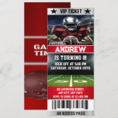 Personal American Football Game Ticket Verjaardag Kaart (Voorkant / Achterkant)