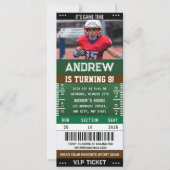 Personal American Football Ticket verjaardagsfoto Kaart (Voorkant)