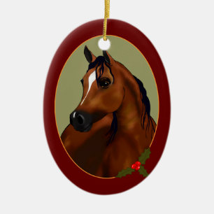 Personal Arabian Horse Cameo Holiday Ornament