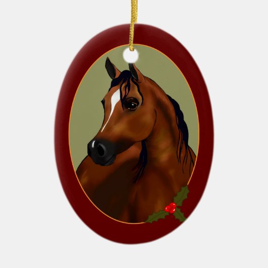 Personal Arabian Horse Cameo Holiday Ornament (Voorkant)