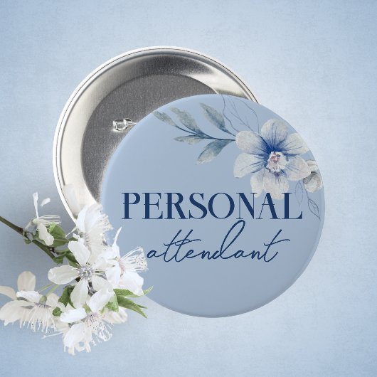 Personal Attendant Blue Vrijgezellenfeest Button