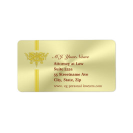 Personal Attorney en golden justice logo Etiket